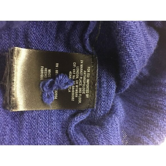 Anthropologie Moth Small Sweater Sheer Sleeve Detailing Blue Dolman Sleeves - Picture 8 of 9